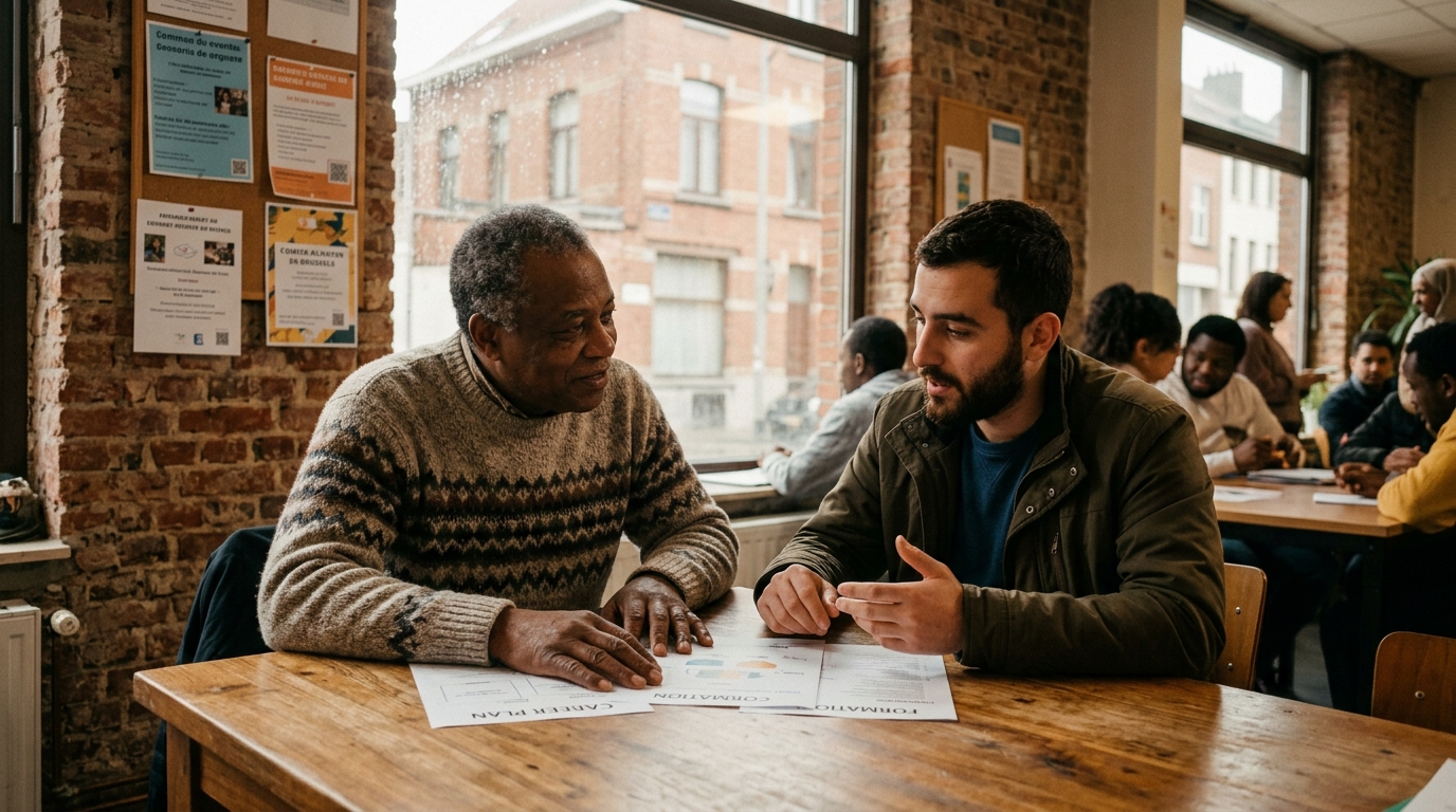 Séance d'orientation et de mentorat professionnel solidaire à Bruxelles